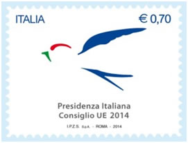 Francobollo sul semestre della Presidenza italiana del Consiglio dell’Unione Europea Francobollo sul semestre della Presidenza italiana del Consiglio dell’Unione Europea